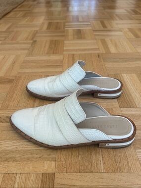 Freda Salvador white croc mules
